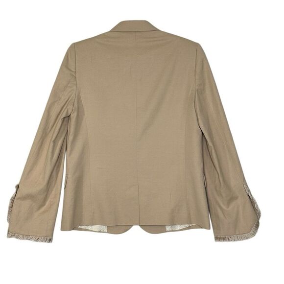 Zadig & Voltaire Victor Tan Fringe Linen Blazer | Size 8 - Picture 2 of 7